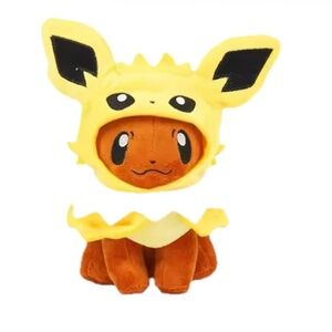Pokemon Eevee Plush with Jolteon Costume Hoodie – 20cm Collectible Toy, Cute